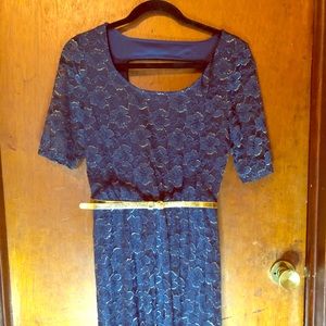 Navy blue and Gold dress